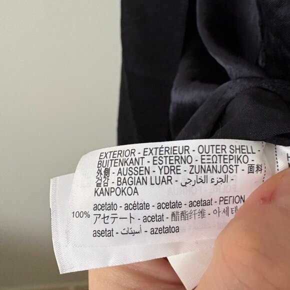 Zara ZW Collection Satin Halter Dress NWT Dark Navy Blogger Size Medium - Picture 15 of 16